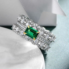 iiAthena Vintage Emerald Engagement Ring