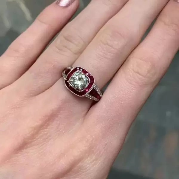 Halo Round Moissanite Engagement Ring