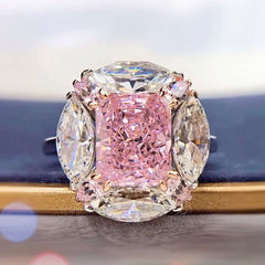 iiAthena 3.5CT Radiant Cut Pink Engagement Ring