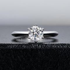 iiAthena Six Prong Solitaire Moissanite Ring