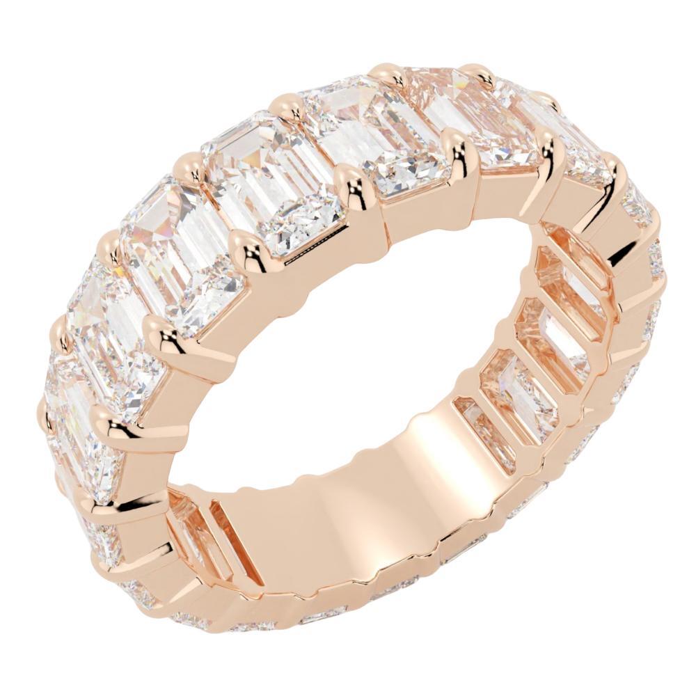 4.5ct Emerald Cut Eternity Wedding Band