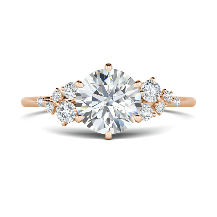 iiAthena Round Moissanite Cluster Engagement Ring