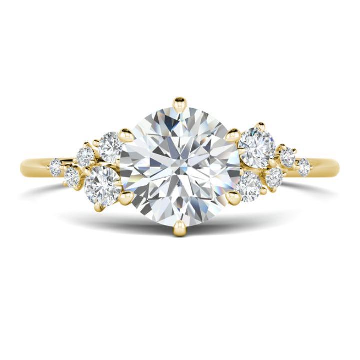 iiAthena Round Moissanite Cluster Engagement Ring