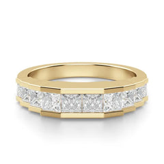 Princess Cut Moissanite Staircase Wedding Band