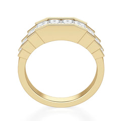 Princess Cut Moissanite Staircase Wedding Band