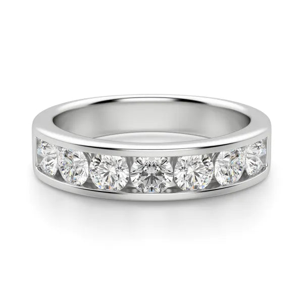 Half Eternity 7 Stone Moissanite Wedding Band