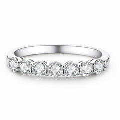 Seven Stone Moissanite Half Eternity Wedding Band