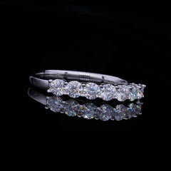 Seven Stone Moissanite Half Eternity Wedding Band