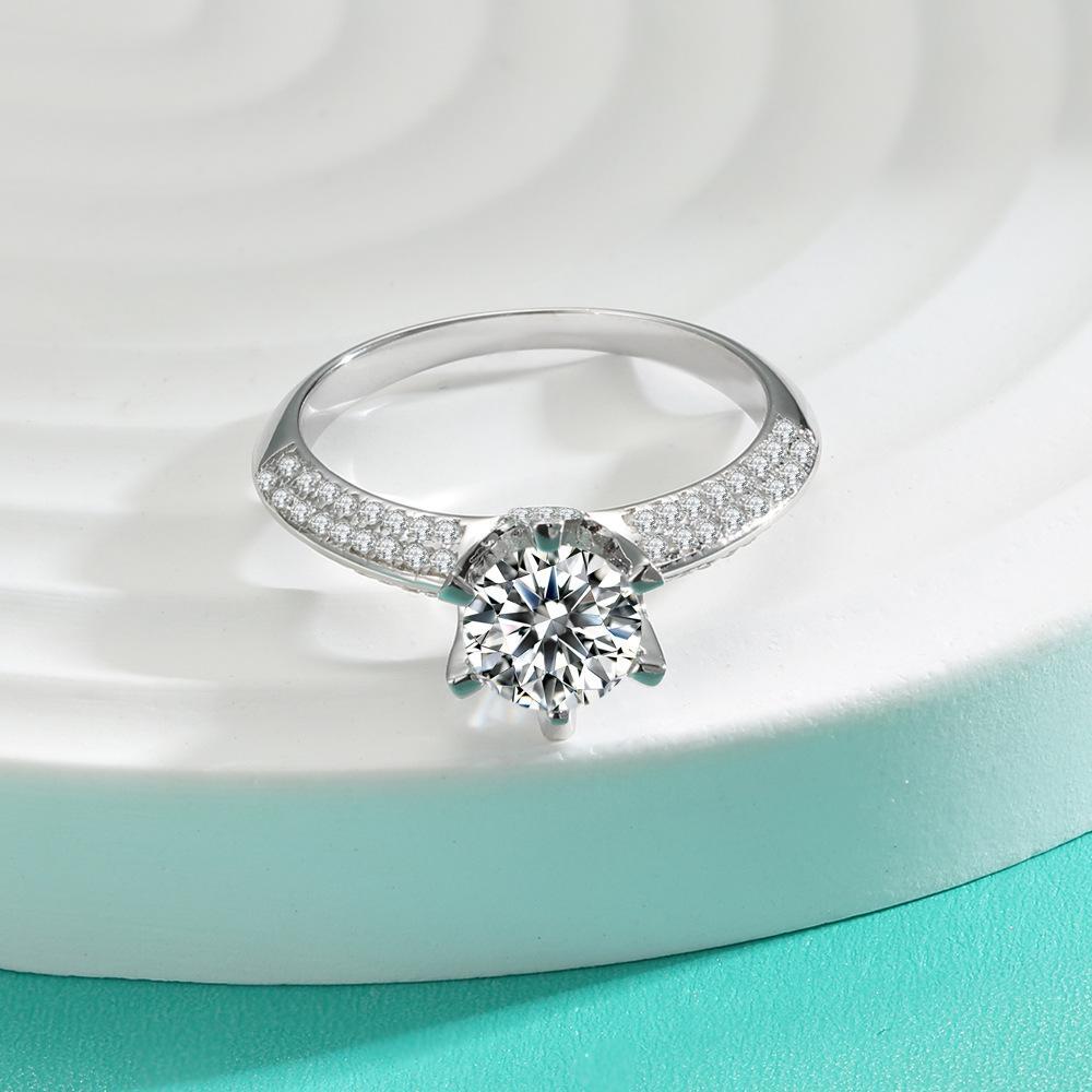 Six Prong Crown Moissanite Engagement Ring