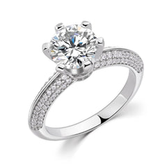 Six Prong Crown Moissanite Engagement Ring