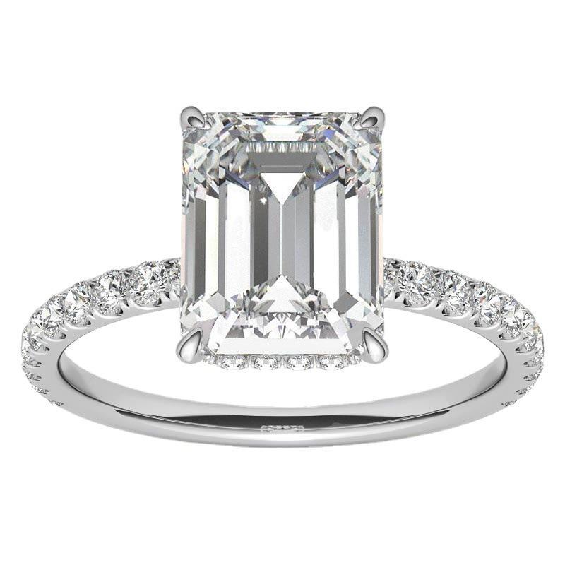 4.0ct Emerald Cut Moissanite Engagement Ring