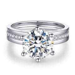 2.0ct/3.0ct Round Moissanite Engagement Ring