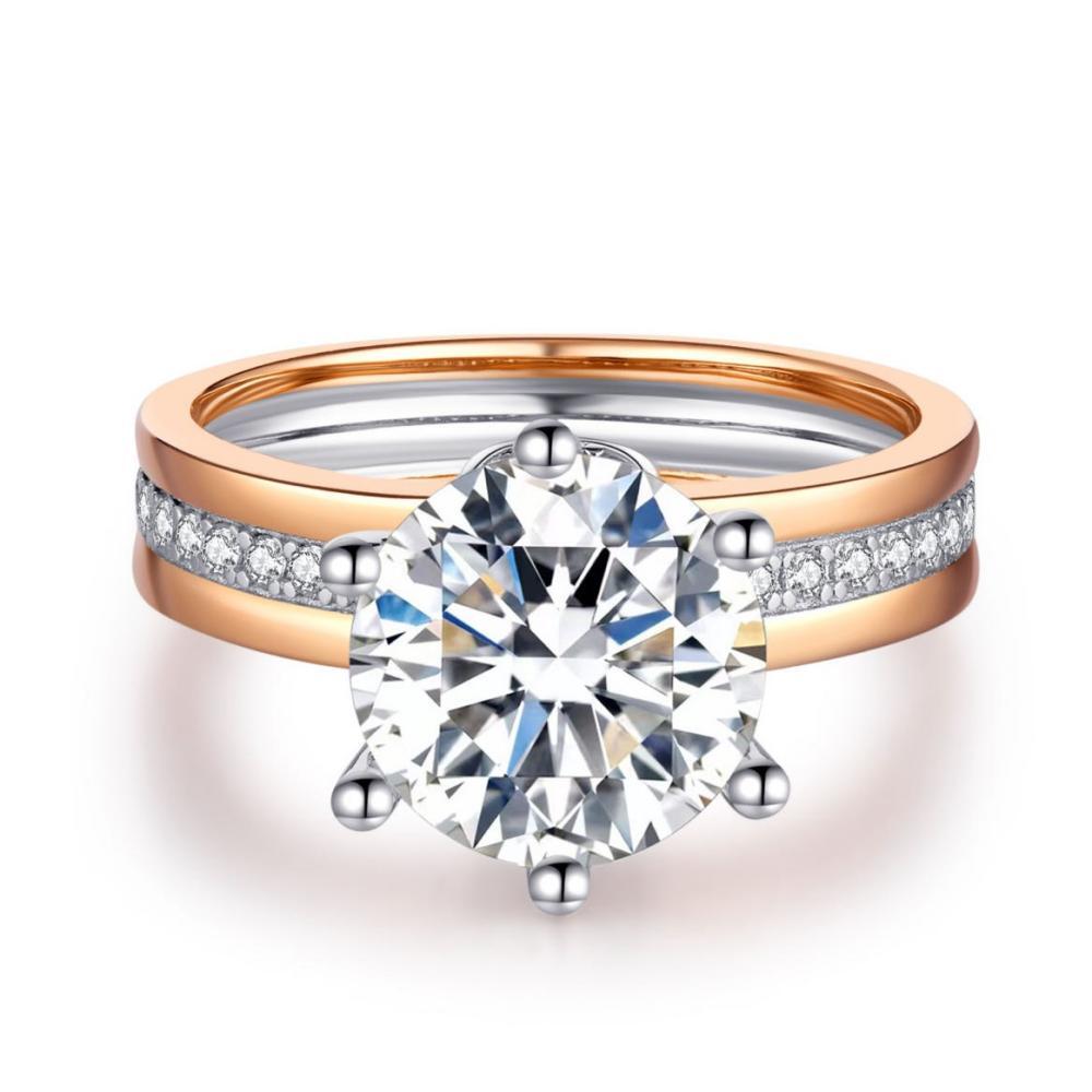 2.0ct/3.0ct Round Moissanite Engagement Ring