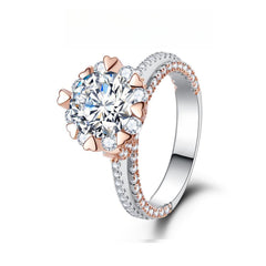 2.0ct Halo Two Tone Moissanite Engagement Ring