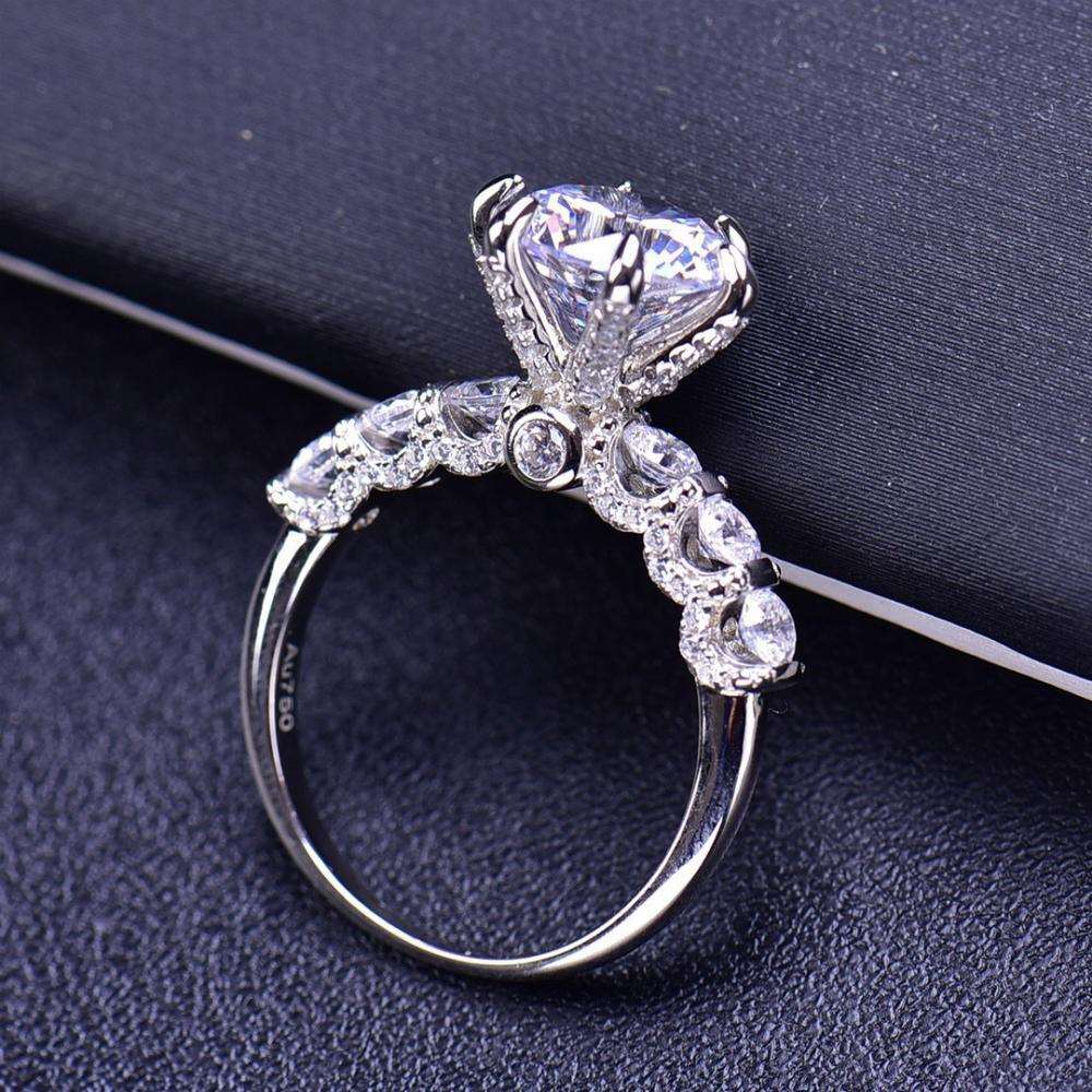 3.0ct Six Prong Moissanite Engagement Ring