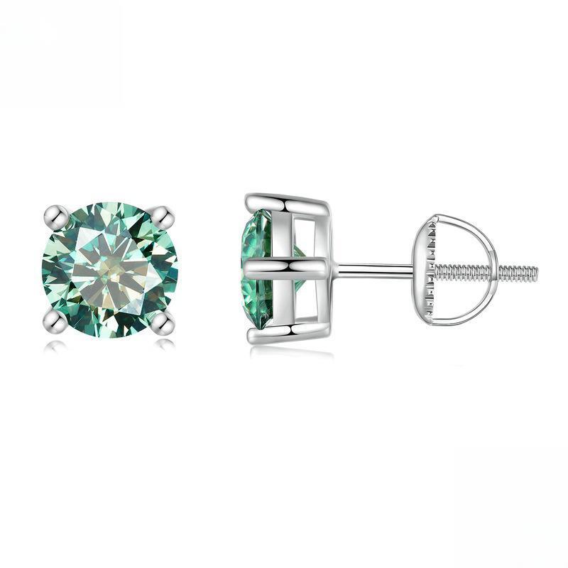 0.5ct/1.0ct 4 Prong Classic Moissanite Stud Earrings