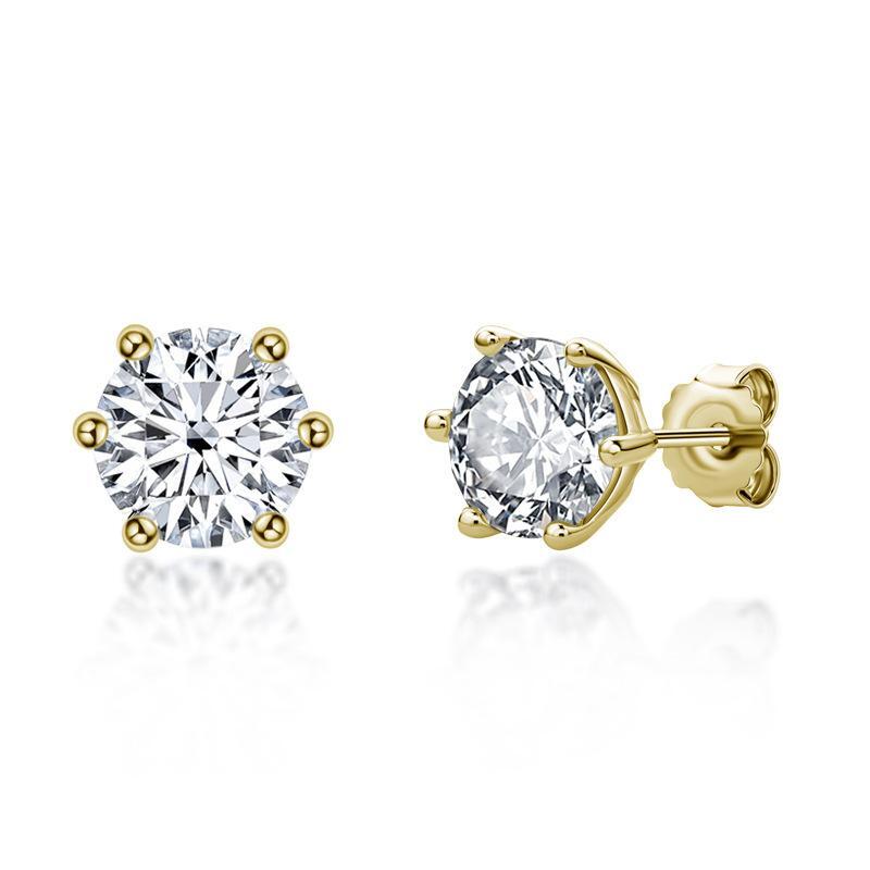 0.5ct/1.0ct/2.0ct 6 Prong Moissanite Stud Earrings