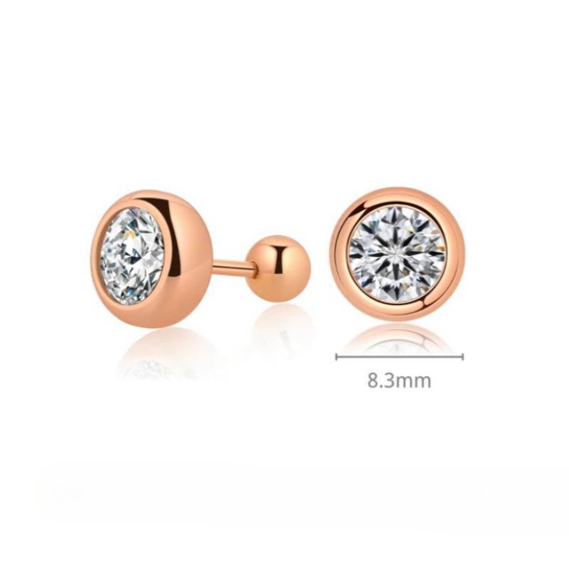 0.5ct/ 1ct/ 2ct Bezel Setting Moissanite Stud Earrings