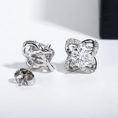 1.0ct Love Knot Moissanite Stud Earrings