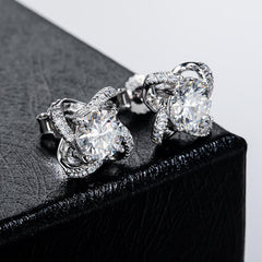 1.0ct Love Knot Moissanite Stud Earrings