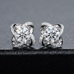 1.0ct Love Knot Moissanite Stud Earrings