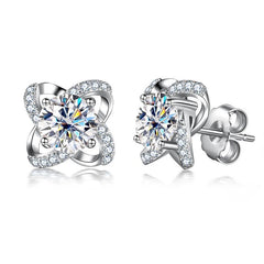 1.0ct Love Knot Moissanite Stud Earrings