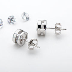 0.5ct/1.0ct Round Bezel Setting Moissanite Stud Earrings