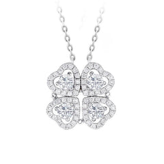 Four Leaf Clover Magnetic Moissanite Necklace