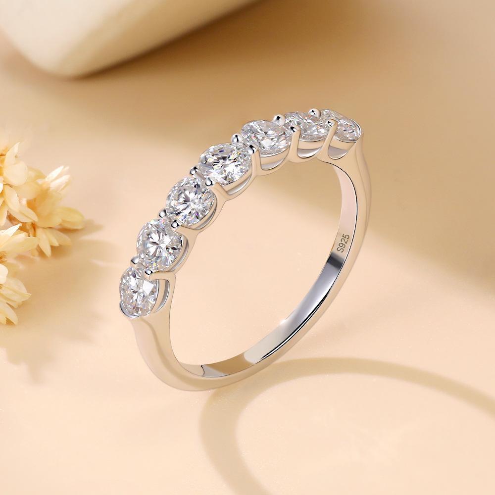 1.4ct Seven Stone Moissanite Half Eternity Band