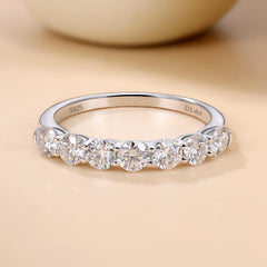 1.4ct Seven Stone Moissanite Half Eternity Band