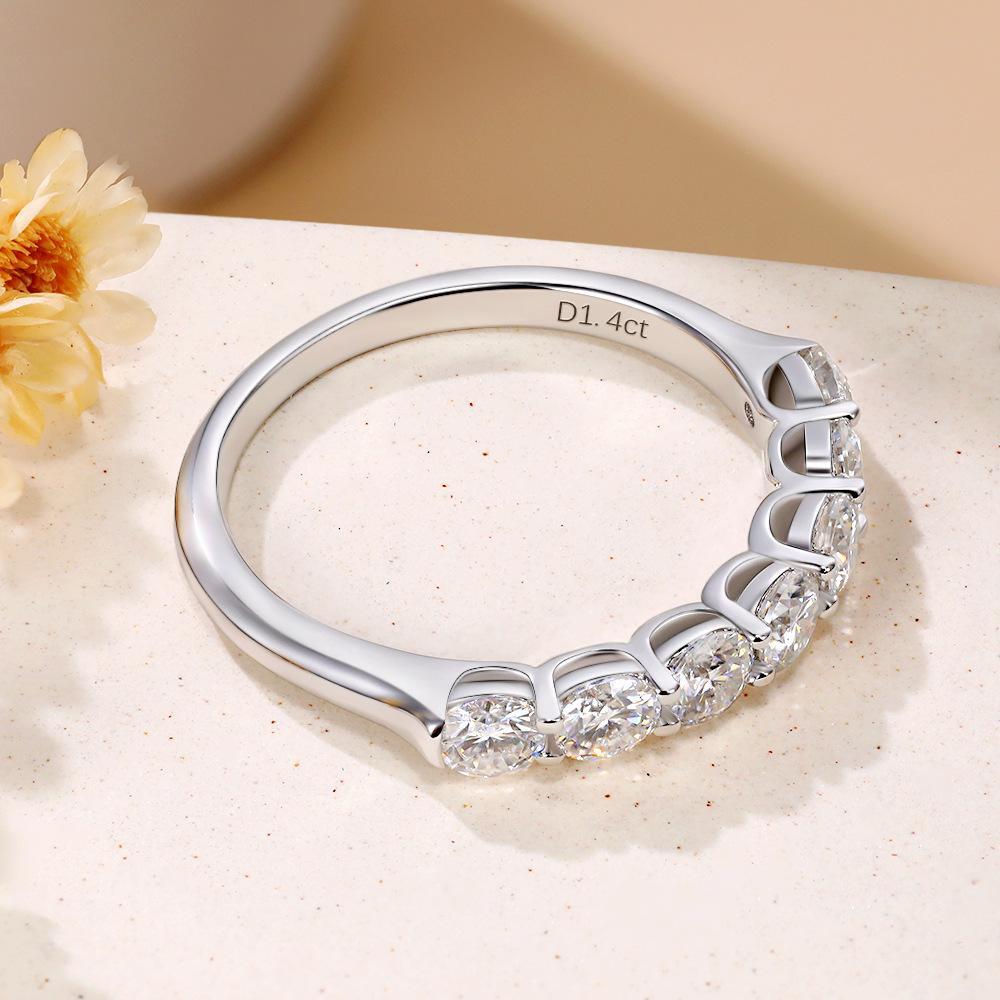 1.4ct Seven Stone Moissanite Half Eternity Band