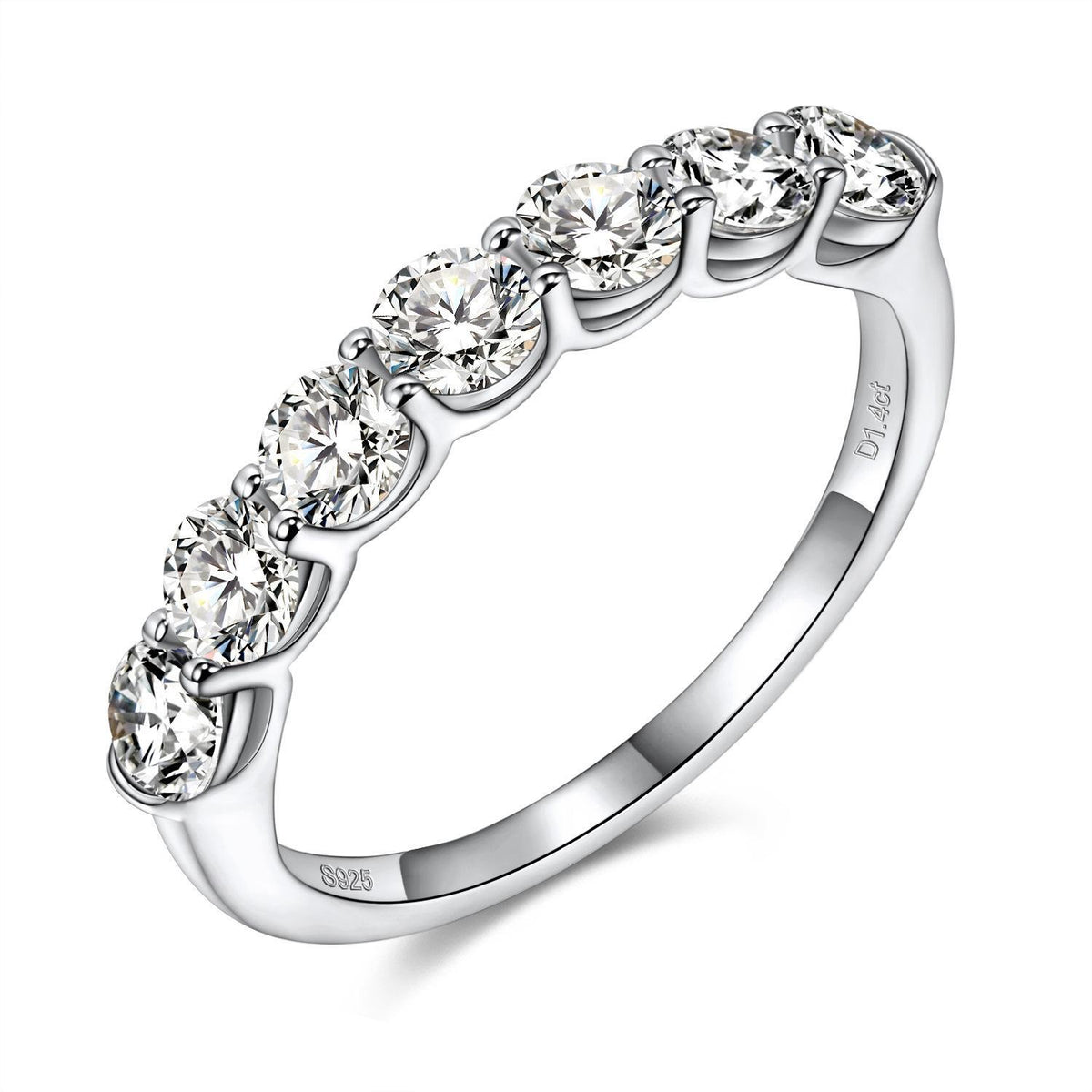 1.4ct Seven Stone Moissanite Half Eternity Band