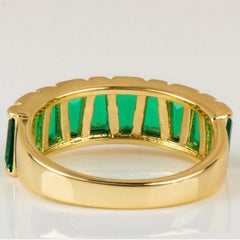 iiAthena Emerald Eternity Ring In 18K Gold Plated