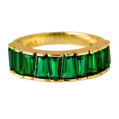 iiAthena Emerald Eternity Ring In 18K Gold Plated