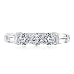 iiAthena Round & Baguette Moissanite Estate Wedding Band