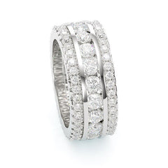 iiAthena Three-Row Birthstone Eternity Wedding Ring For Women